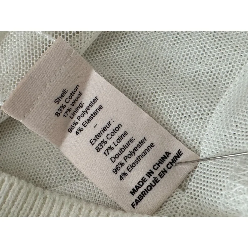 CINQ À SEPT Nancy Sequin Cotton Wool Cardigan Women S EUC Button Up Long‎ Sleeve